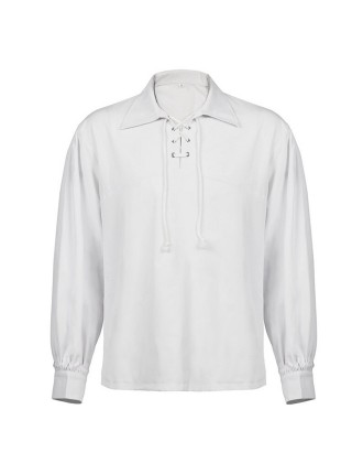 Value Edition Chemise médiévale pour hommes adultes - Blanche