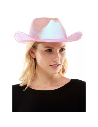 Value Edition Chapeau de cowboy rose clair métallisé