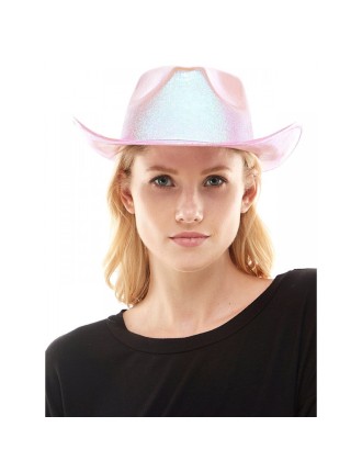 Value Edition Chapeau de cowboy rose clair métallisé