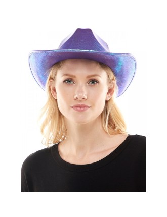 Value Edition Chapeau de cowboy rose clair métallisé