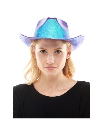 Value Edition Chapeau de cowboy rose clair métallisé