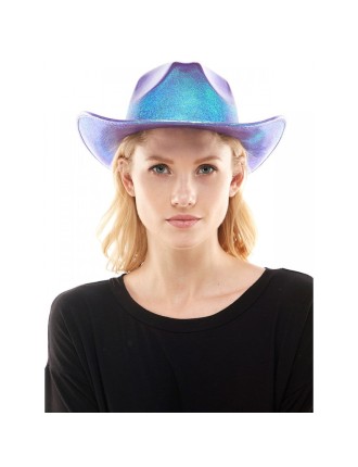 Value Edition Chapeau de cowboy rose clair métallisé