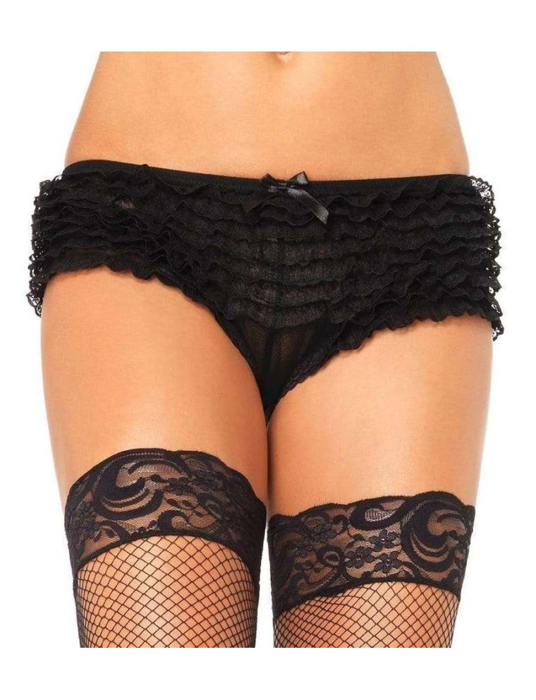 Value Edition Tanga short en dentelle micromesh avec volants