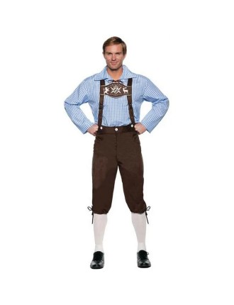 Value Edition Déguisement Deluxe Lederhosen Oktoberfest Adulte - Marron O.S