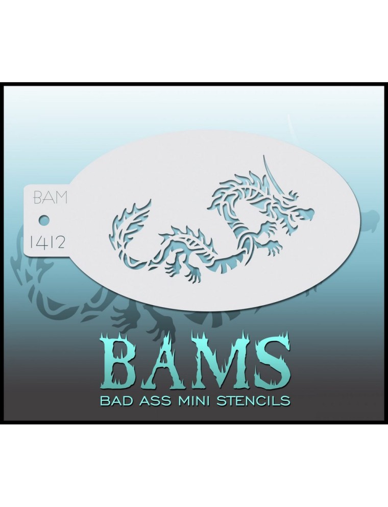 Value Edition Pochoir BAM 1412 Bad Ass Mini Stencil - Dragon