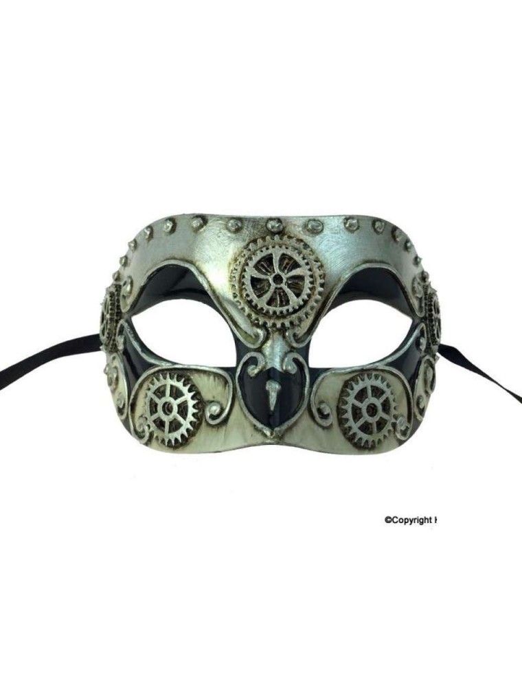 Value Edition Masque d'homme steampunk avec des engrenages