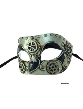 Value Edition Masque d'homme steampunk avec des engrenages