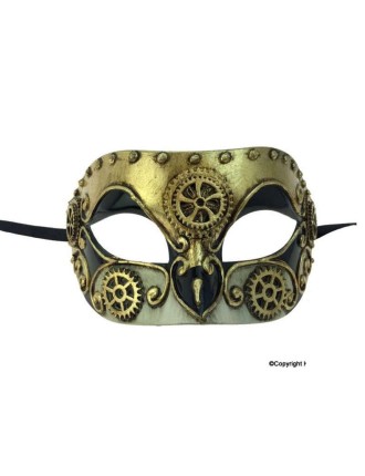 Value Edition Masque d'homme steampunk avec des engrenages