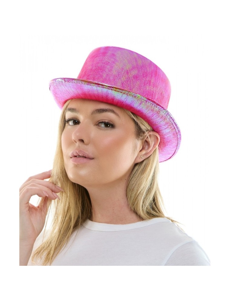 Value Edition Chapeau haut de forme rose métallisé