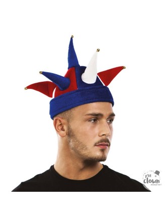 Value Edition Chapeau bouffon adulte Fan - Bleu Blanc Rouge