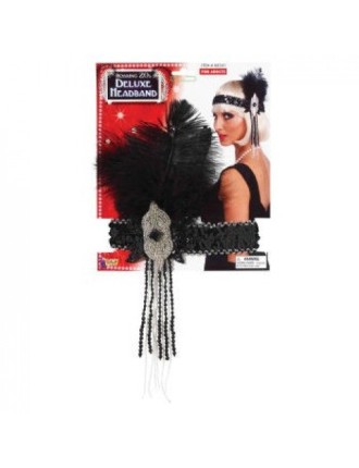 Value Edition Bandeau Flapper avec Plumes - Noir