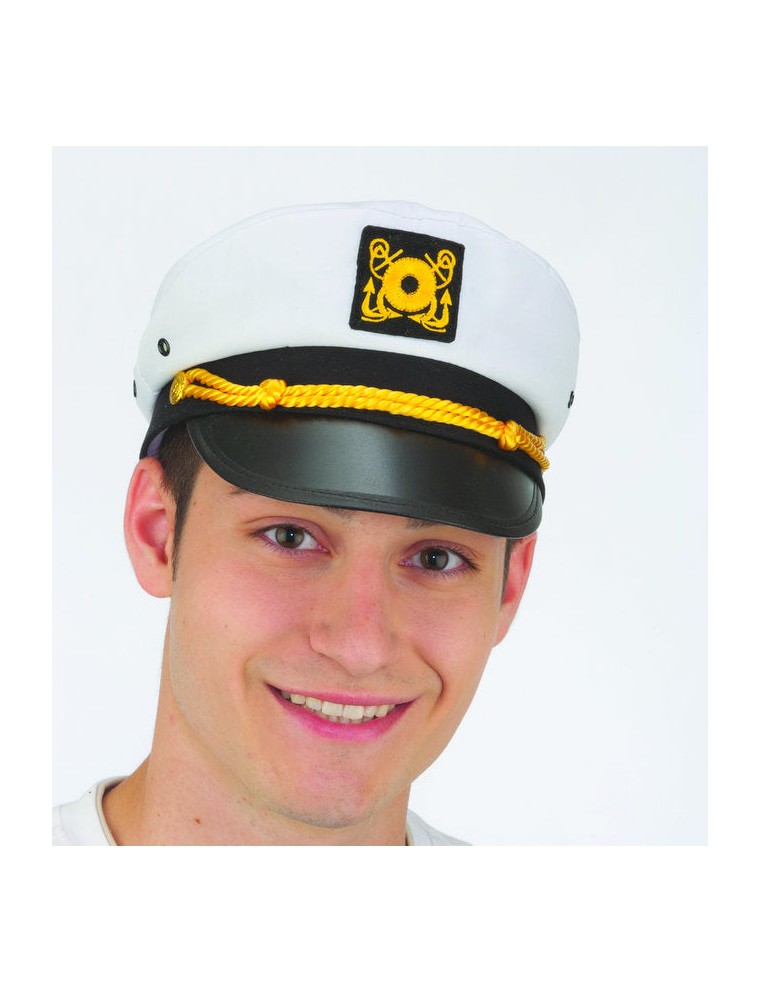 Value Edition Chapeau de capitaine Yacht Cap 618 - Adulte - Noir/Blanc