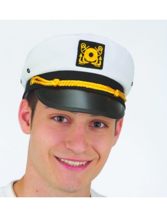 Value Edition Chapeau de capitaine Yacht Cap 618 - Adulte - Noir/Blanc