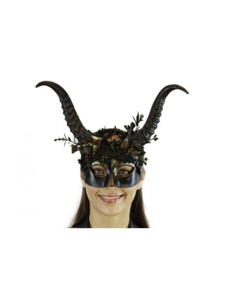 Value Edition Masque Steampunk forêt avec cornes et décorations florales