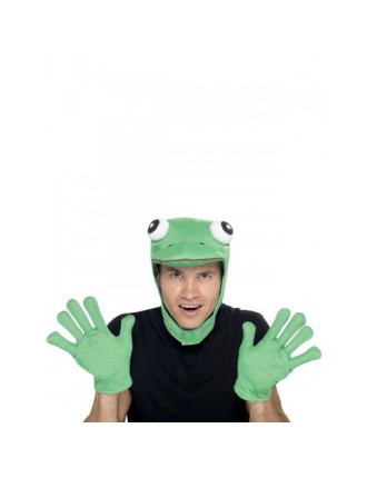 Value Edition Chapeau de grenouille et gants - Vert