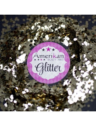 Value Edition Amerikan Body Art Chunky Glitter 4oz Jars 0.062 Hex_ Champagne Gold