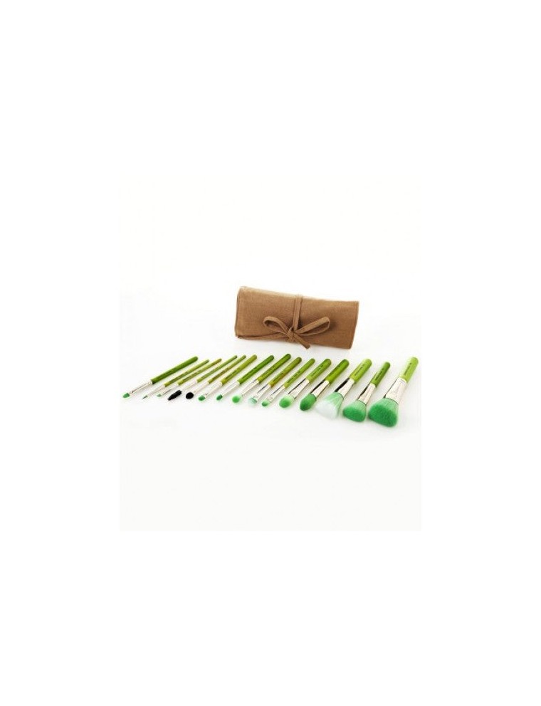 Value Edition BDELLIUM Ensemble de 15 pinceaux trousse roll-up - Green Bambu Complete