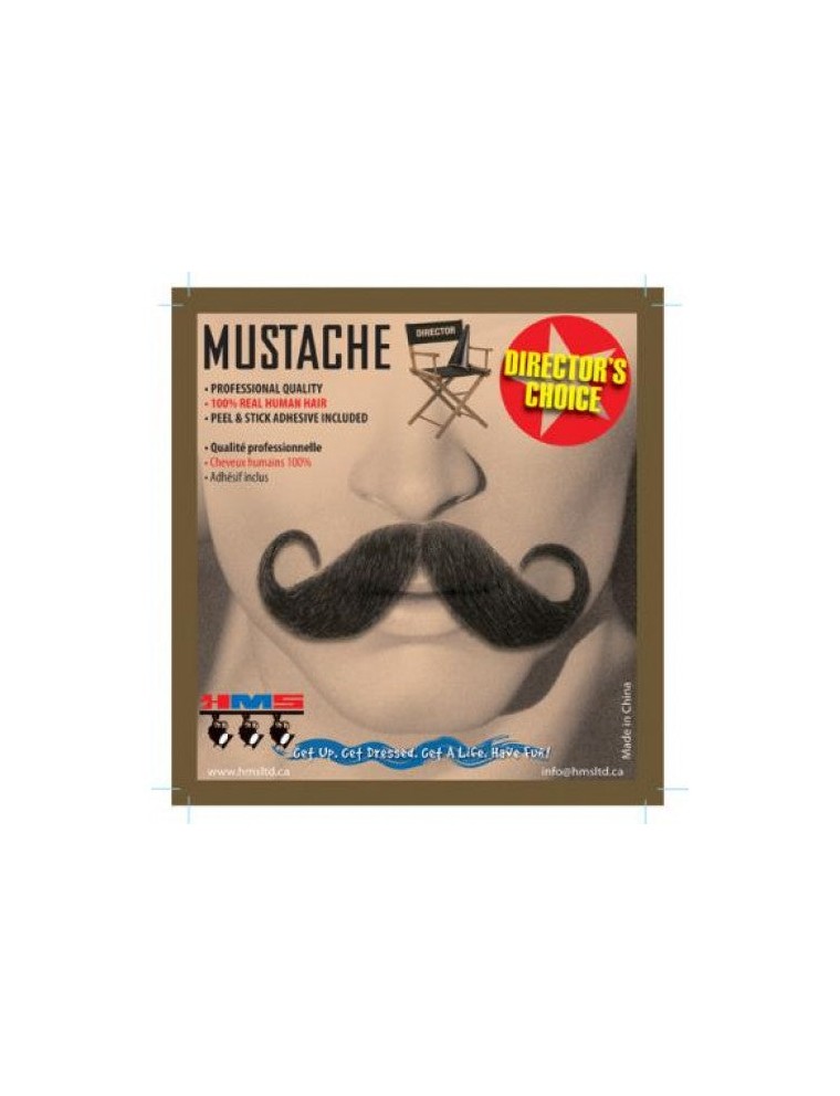 Value Edition MUSTACHE en Cheveux Humains HANDLEBAR - Noir