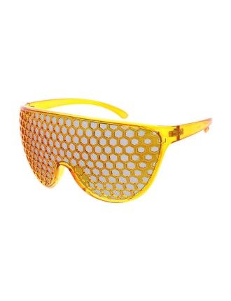 Value Edition Lunettes de soleil en nid d'abeille en plastique avec grand bouclier en forme de larme - assorties