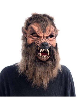 Value Edition HOWL O WEEN MASK MOVING MOUTH MASK_BROWN