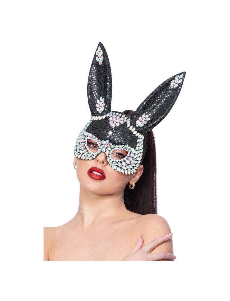 Value Edition Masque de lapin en sequins- noir