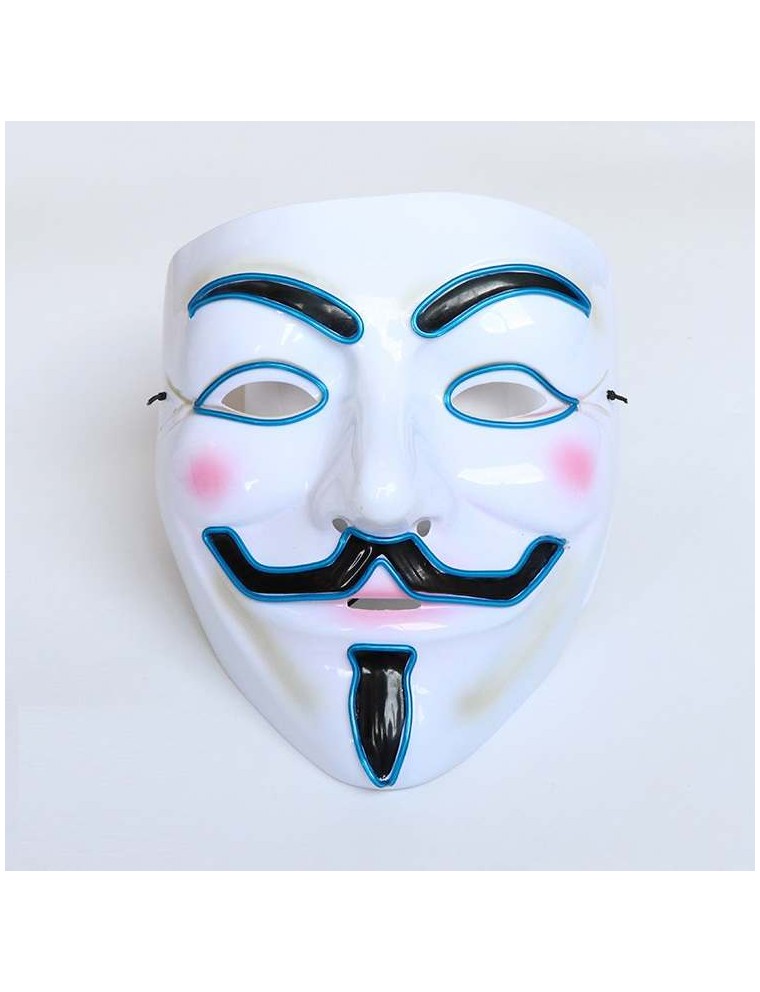 Value Edition Masque blanc LED anonyme - Guy Fawkes