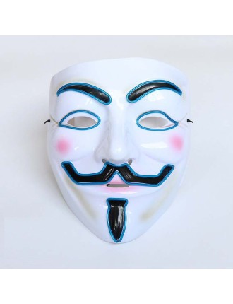 Value Edition Masque blanc LED anonyme - Guy Fawkes