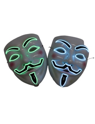 Value Edition Masque blanc LED anonyme - Guy Fawkes