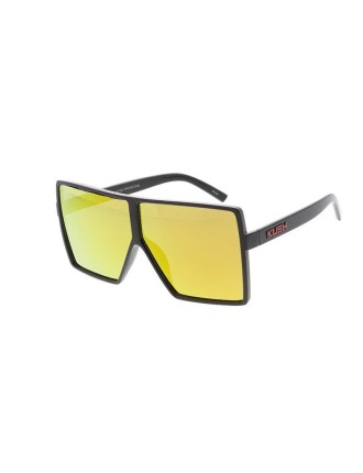 Value Edition KUSH Oversized Square Frame with Color Mirror Lens glasses_Assorted