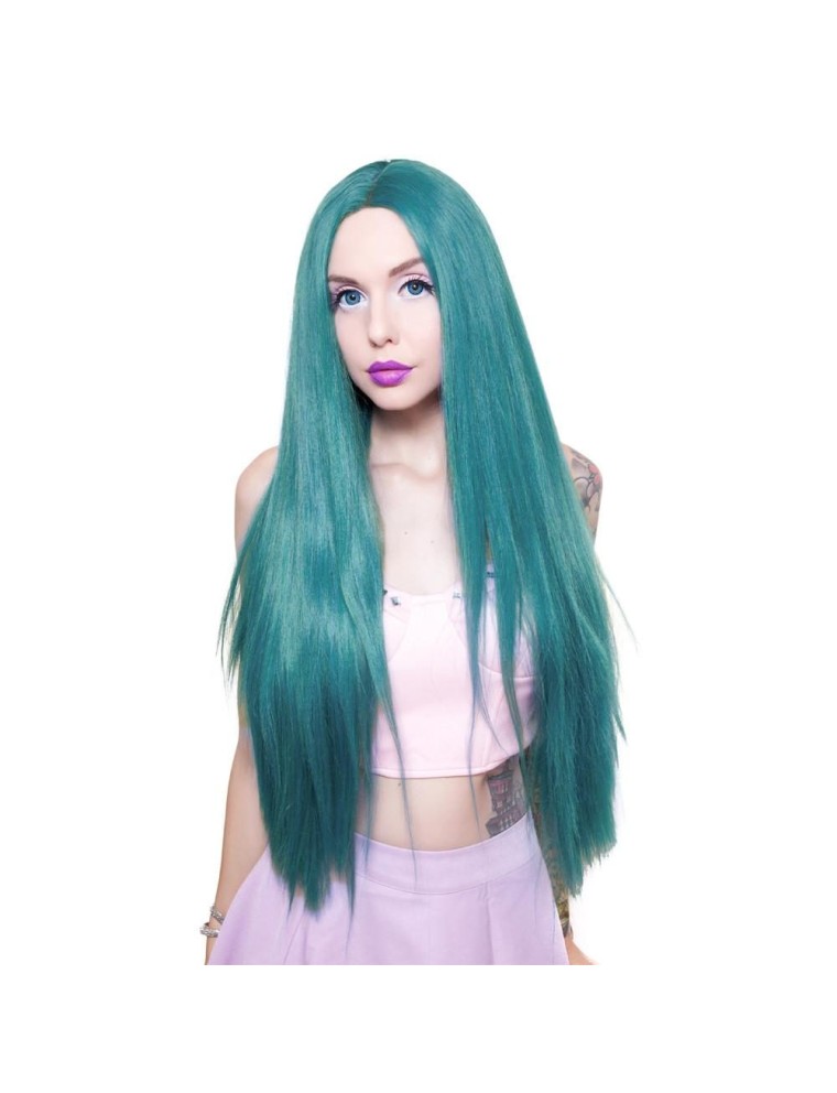 Value Edition Perruque LACE Yaki Straight 32" Wig_Turquoise Mix