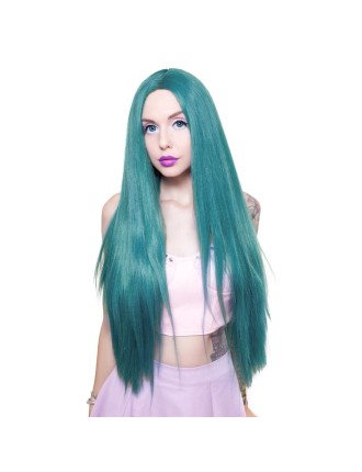 Value Edition Perruque LACE Yaki Straight 32" Wig_Turquoise Mix