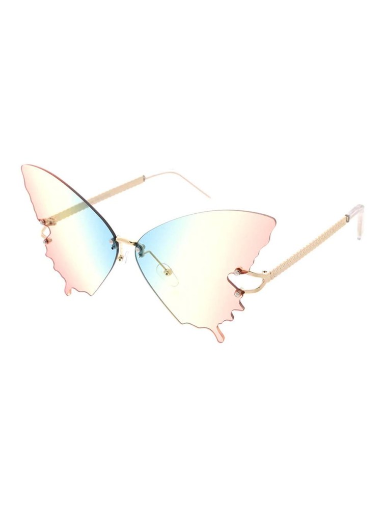 Value Edition Grandes lunettes en forme de papillon pour femmes monture en métal - Assortiment