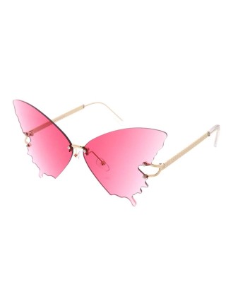 Value Edition Grandes lunettes en forme de papillon pour femmes monture en métal - Assortiment