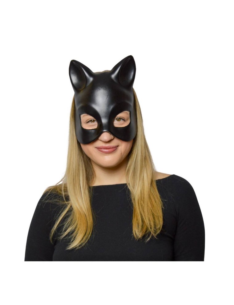 Value Edition Masque de chat en similicuir - Noir