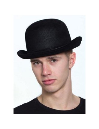 Value Edition Chapeau bowler en simili cuir noir