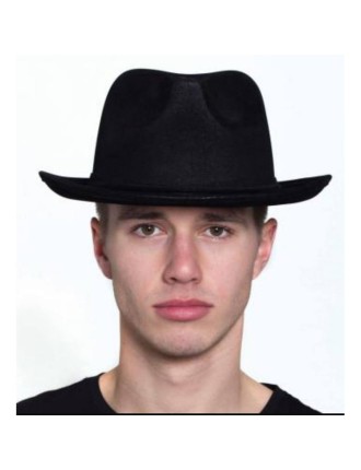 Value Edition Chapeau de Gangster en Cuir Noir