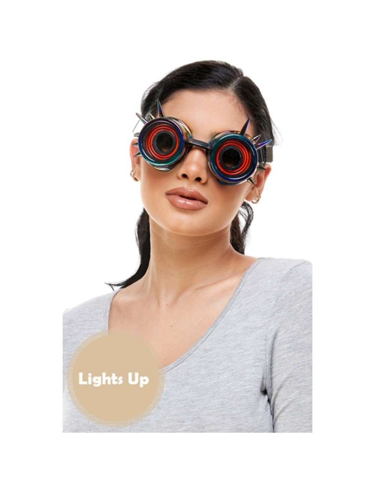 Value Edition Lunettes Steampunk lumineuses arc-en-ciel