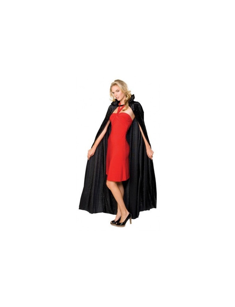 Value Edition Cape en velours écrasé noir long - Noir