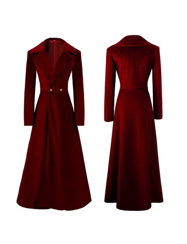 Value Edition Long manteau médiéval rouge pour femme - Grand