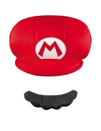 Value Edition Chapeau et moustache de Mario adulte - Taille unique