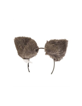 Value Edition Bandeau oreilles de loup surdimensionné de luxe - Gris