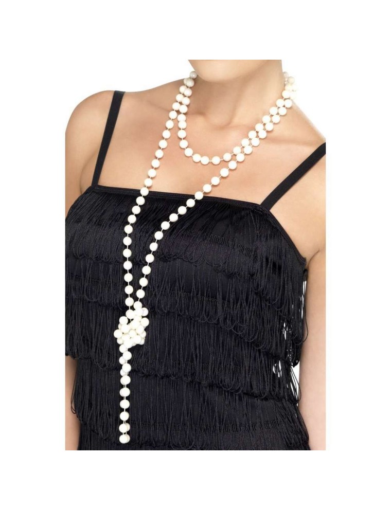 Value Edition Collier de perles de 180 cm de long - Blanc