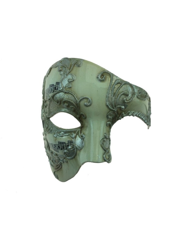 Value Edition Masque Phantom avec Notes de Musique- Argent