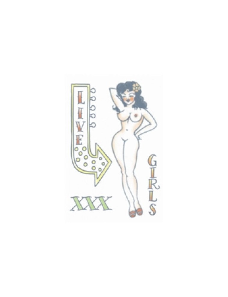 Value Edition PIN UP Temp Tattoo Petite amie des années 1950 PU-706