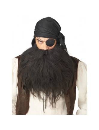 Value Edition Barbe et Moustache de Pirate Noires