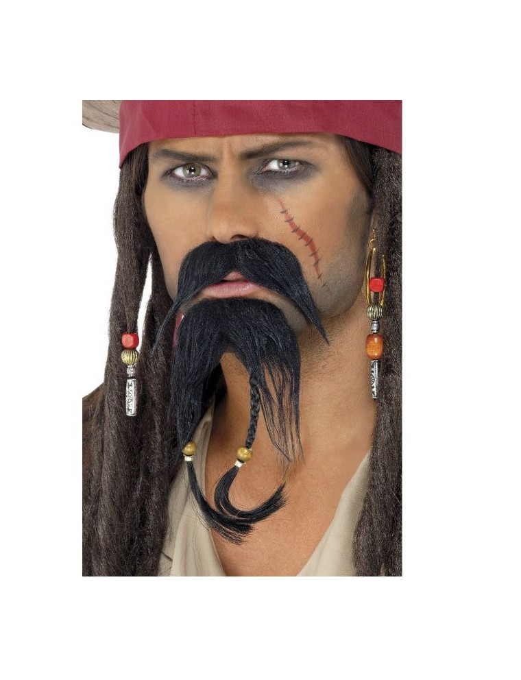 Value Edition ENSEMBLE de Moustache et Barbe de PIRATE - Marron