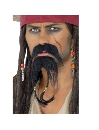 Value Edition ENSEMBLE de Moustache et Barbe de PIRATE - Marron