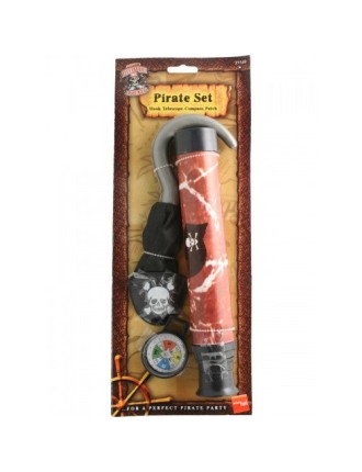 Value Edition ENSEMBLE DE PIRATE, Crochet, Télescope, Boussole