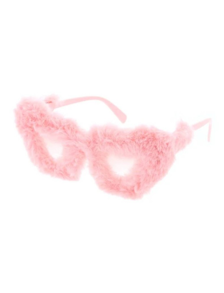 Value Edition Lunettes pour femmes en plastique à grande monture en forme de cœur avec bordure en fourrure - Assorties