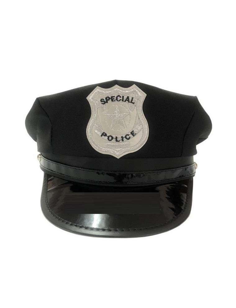 Value Edition Casquette de police, noire avec insigne